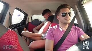 Horny couple fucks in the public uber with loud heavy moans and hardcore scenes while the driver is just relaxed doing his own work